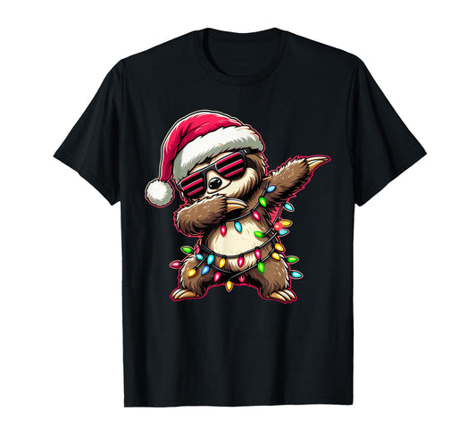 Dabbing Sloth Xmas For Kids Boys Girl Sloth Lover Christmas T-Shirt