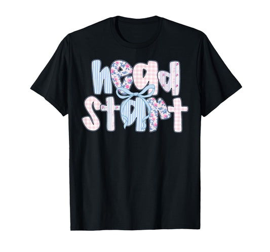 Coquette Bow Head Start Squad Teacher Back To School T-Shirt