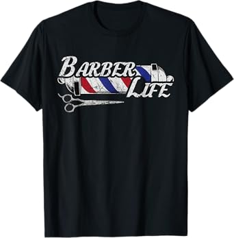Vintage Barber's Pole Tee Hair Hairstylist Christmas Gift T-Shirt