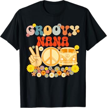 Groovy Nana Retro Matching Family Baby Shower Mother's Day T-Shirt