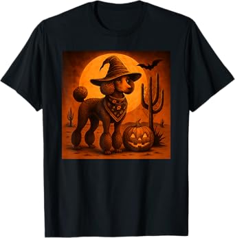 Vintage 90s Western Cowboy Poodle Dog Halloween Costume Moon T-Shirt