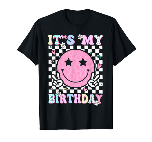 Groovy It's My Birthday Women Teens Girls Kid T-Shirt