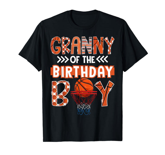 Granny of The Birthday Boy Basketball Lover Matching T-Shirt