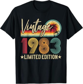 40th Birthday Vintage 1983 40 Years Old Men Women T-Shirt