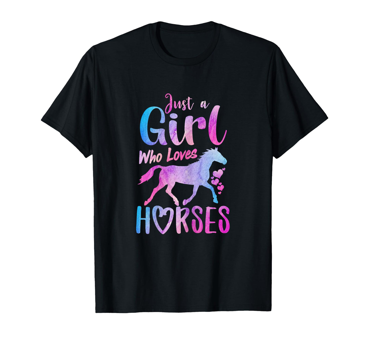 Just A Girl Who Loves Horses Riding Cute Horse Girls Women T-Shirt