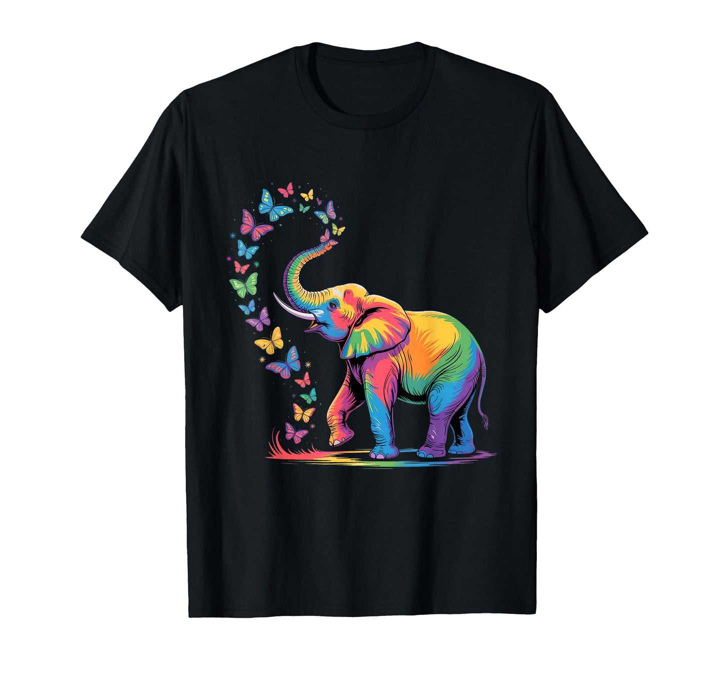 Elephant Spraying Butterflies women Funny Animal Lover T-Shirt