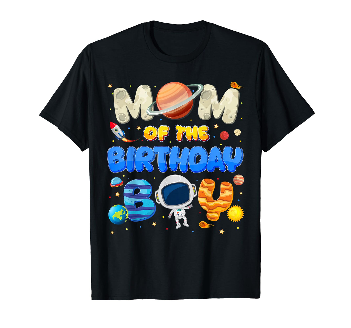 Mom Of The Birthday Boy Two The Moon Space Family Matching T-Shirt