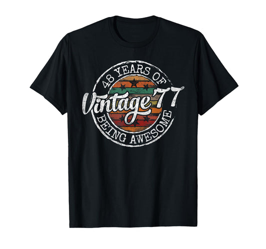 Vintage 1977 Bday Stamp 48th Birthday Gifts 48 Year Old T-Shirt