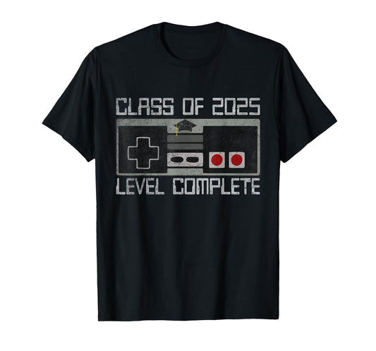 Class Of 2025 Level Complete Video Gamer Senior Graduation T-Shirt