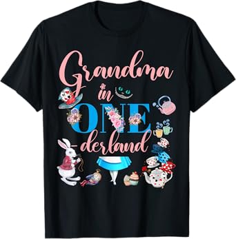 Alice in ONEderland Family Grandma Of The Birthday Girl T-Shirt