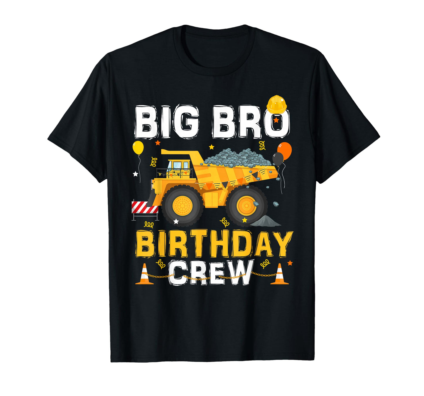 Big Brother Birthday Crew Matching Construction B-day Boy T-Shirt