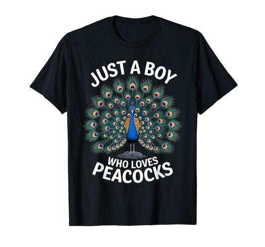 Cool Peacock Design For Boys Kids Men Bird Peacock Lovers T-Shirt