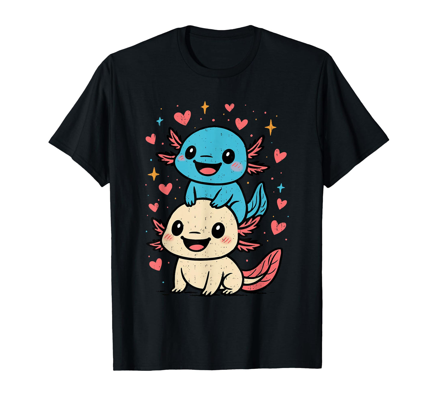 Axolotls Cute Animals Kawaii Anime Funny Axolotl Lovers T-Shirt