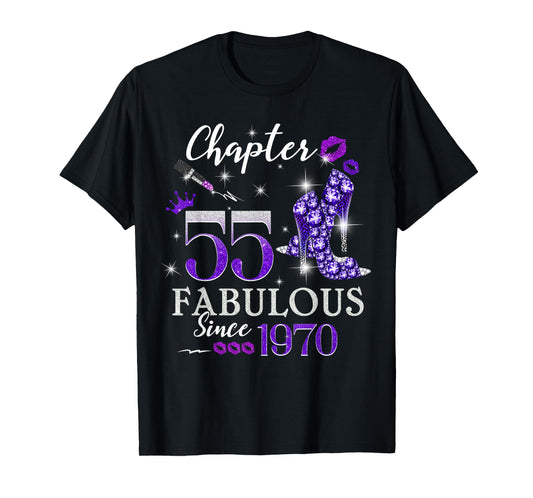 Chapter 55 Fabulous Since 1970 55th Birthday Queen Diamond T-Shirt