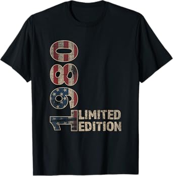 45th Birthday Gift men Vintage born 1980 turning 45 Year Old T-Shirt