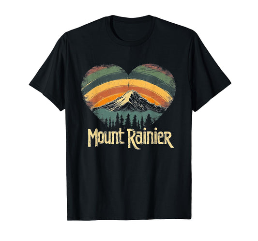 Mt. Mount Rainier - National Park Heart Vintage Love Women T-Shirt