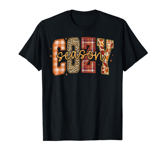 Cozy Season Wildflower Autumn Fall Y'all Leaves Thanksgiving T-Shirt