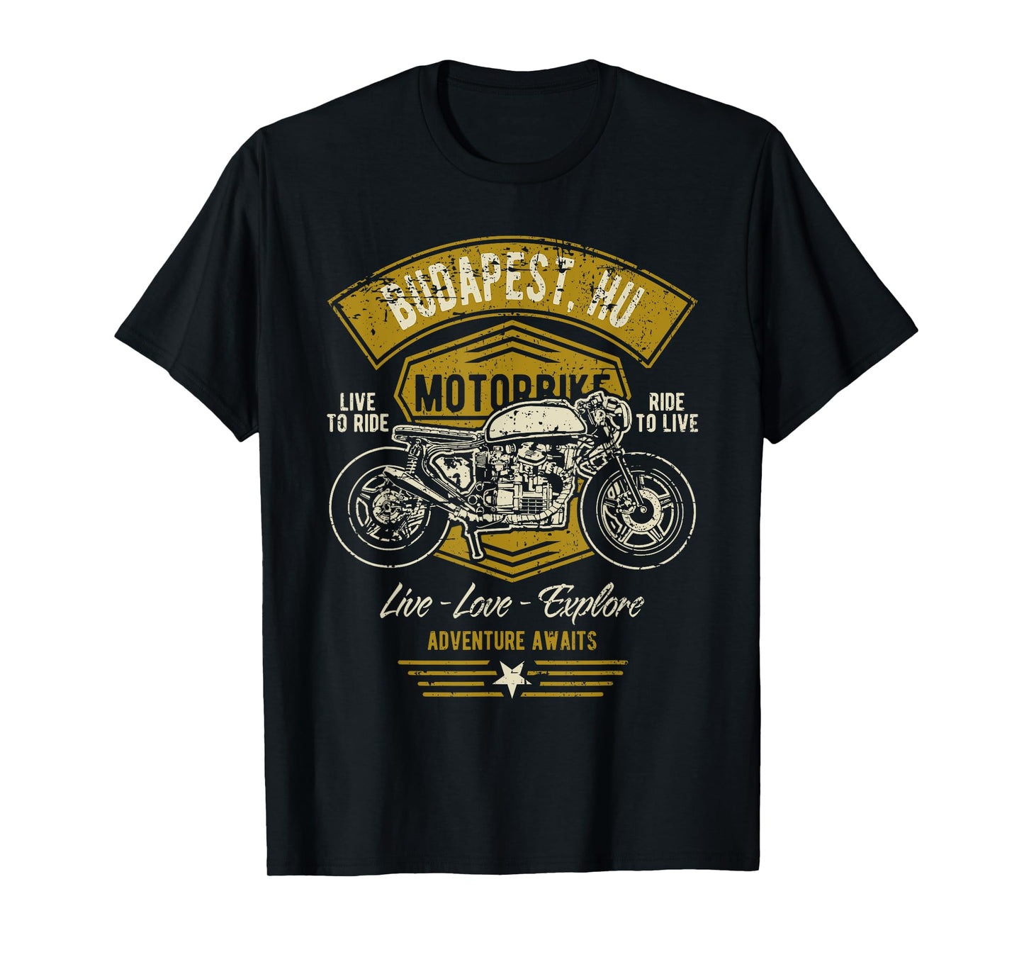 Budapest HU Retro Motorcycle Design T-Shirt