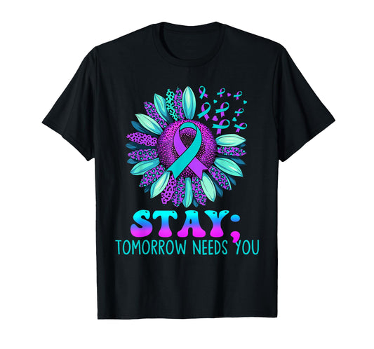 Vintage Sunflower Suicide Prevention Awareness Men Women T-Shirt