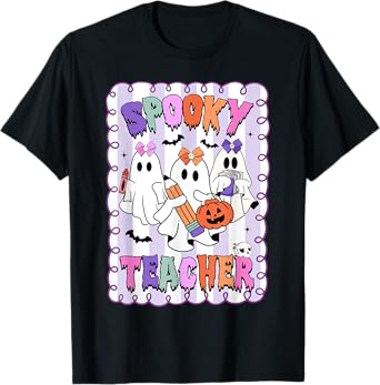 Spooky Teacher Halloween Cute Halloween Teacher Ghost T-Shirt