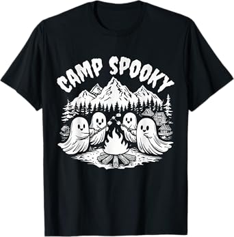 Camp Spooky Summerween Summer Halloween Cute Ghost T-Shirt