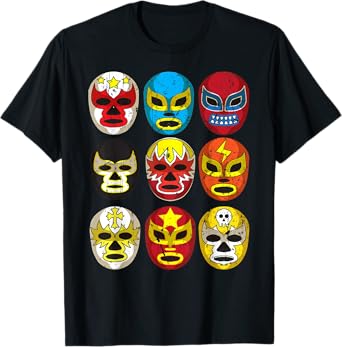 Cool Lucha Libre Wrestlers Masks | Funny Wrestling Gift Fan T-Shirt