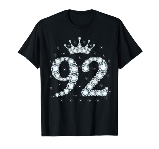92 Crown 92 Years Old Happy 92nd Birthday Girl Women T-Shirt