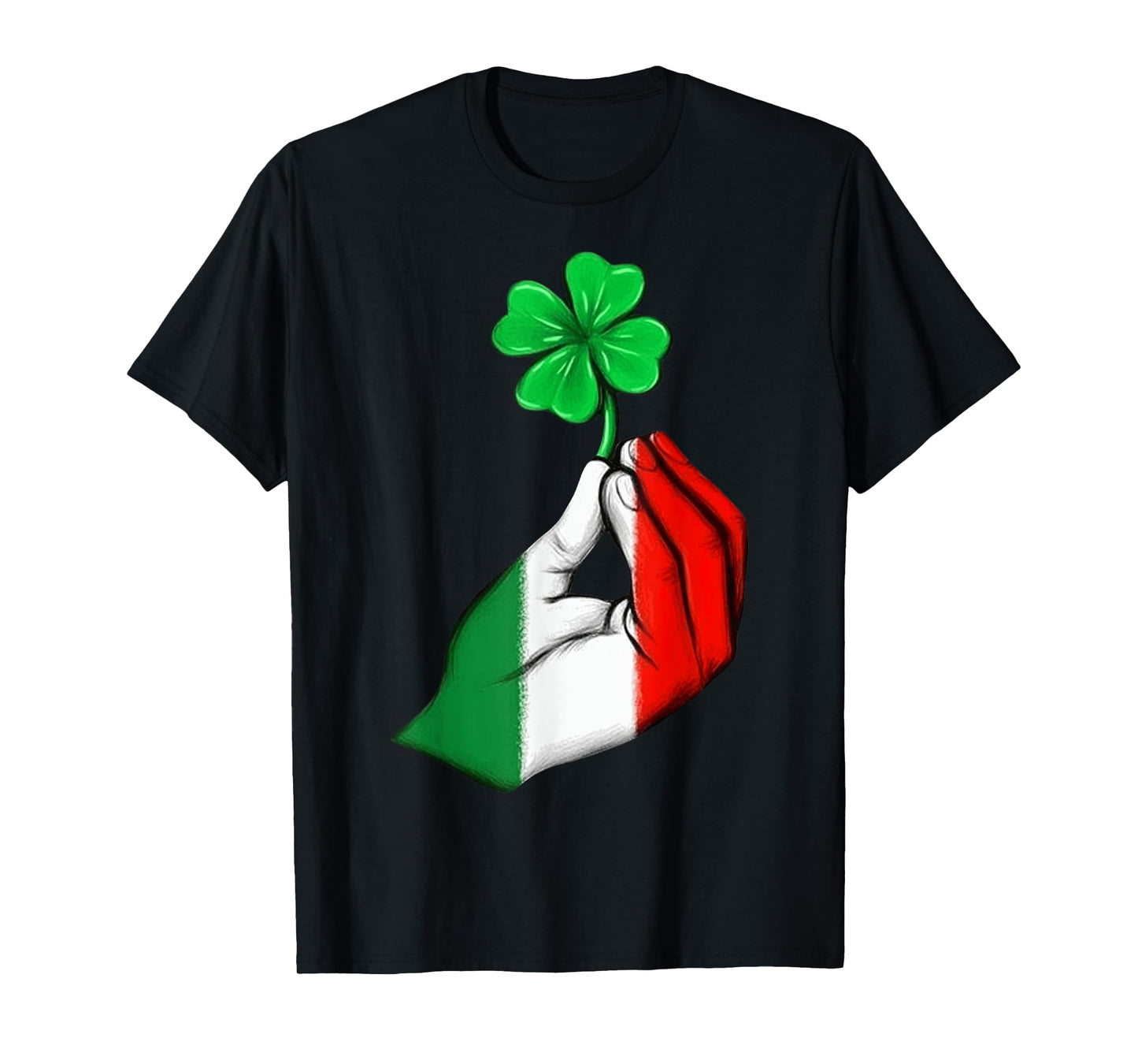 Pinched Hand Clover Italian Flag St. Patrick'S Day Shamrock T-Shirt
