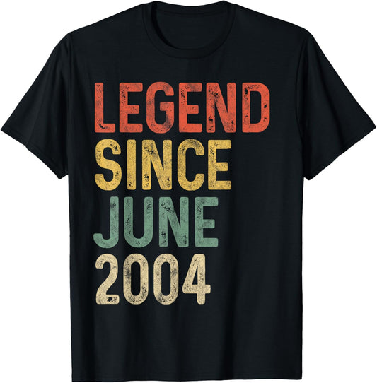 Legend 2004 21st Birthday Gifts for Men Women 21 Year Old T-Shirt
