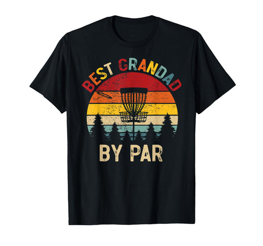 Mens Best Grandad By Par Vintage Disc Golf Father's Day T-Shirt