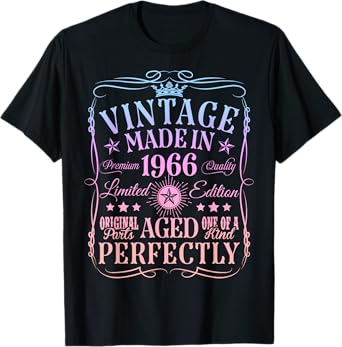Vintage 59th Birthday Decorations Vintage 1966 59 Years Old T-Shirt