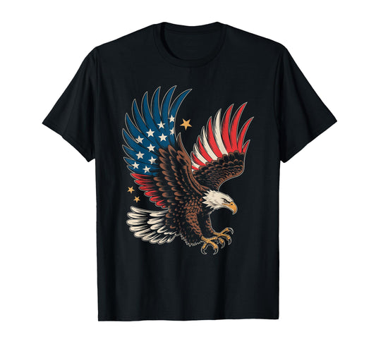 American USA Flag Bald Eagle 4th of July Patriotic Eagle T-Shirt