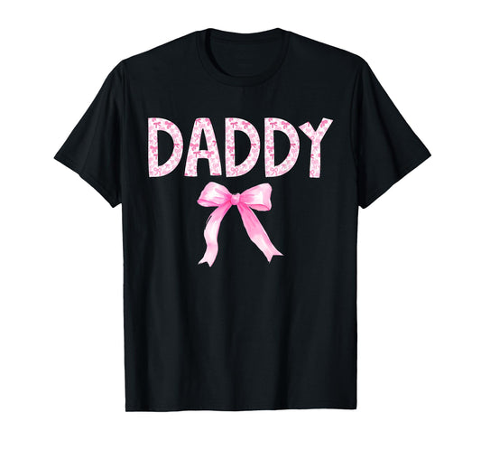 Daddy Birthday Squad Matching Coquette Bow Family Party T-Shirt