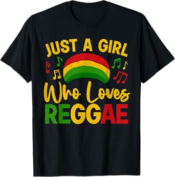Cool Reggae For Girls Women Rasta Jamaican Music Rastafari T-Shirt