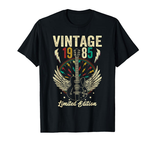Vintage Born In 1985 40th Birthday Gifts 40 Years Old Guitar T-Shirt