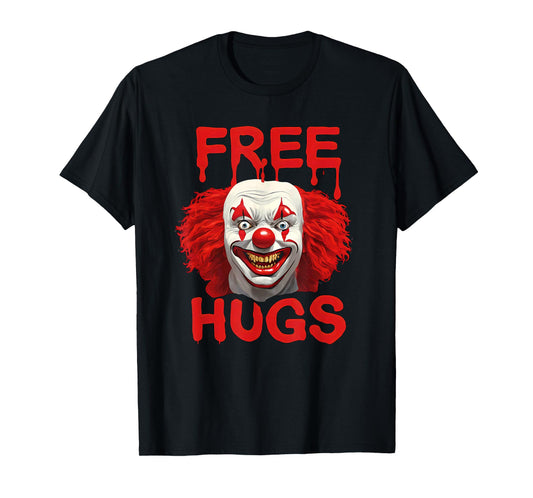 Horror Scary Clown Free Hug Halloween Costume T-Shirt