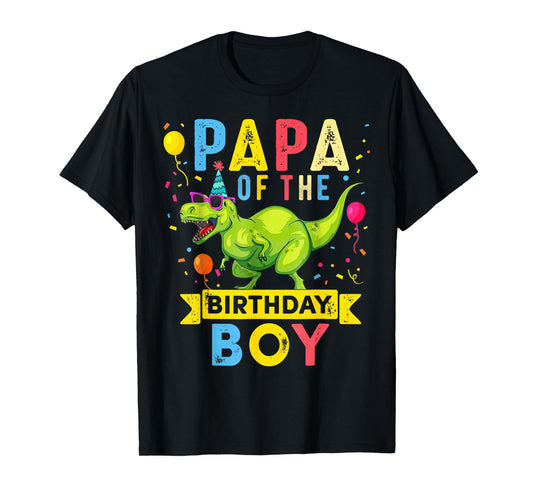 Papa of the Birthday Boy T-Rex Dinosaur Birthday Family T-Shirt