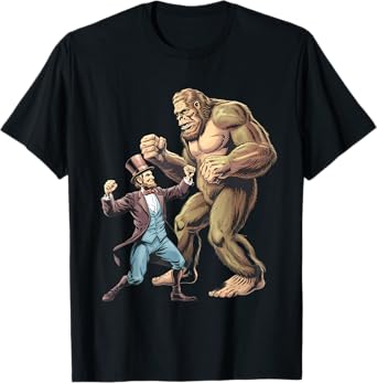 Abraham Lincoln Fighting Bigfoot T-Shirt