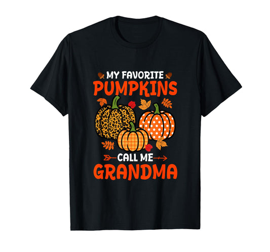 My Favorite Pumpkins Call Me Grandma Thanksgiving Family T-Shirt