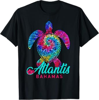 Atlantis Bahamas Vacation T-Shirt Tribal Tie Dye Sea Turtle T-Shirt