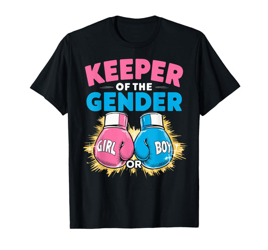 Gender Reveal Party Boxing Gloves Keeper Of Gender T-Shirt