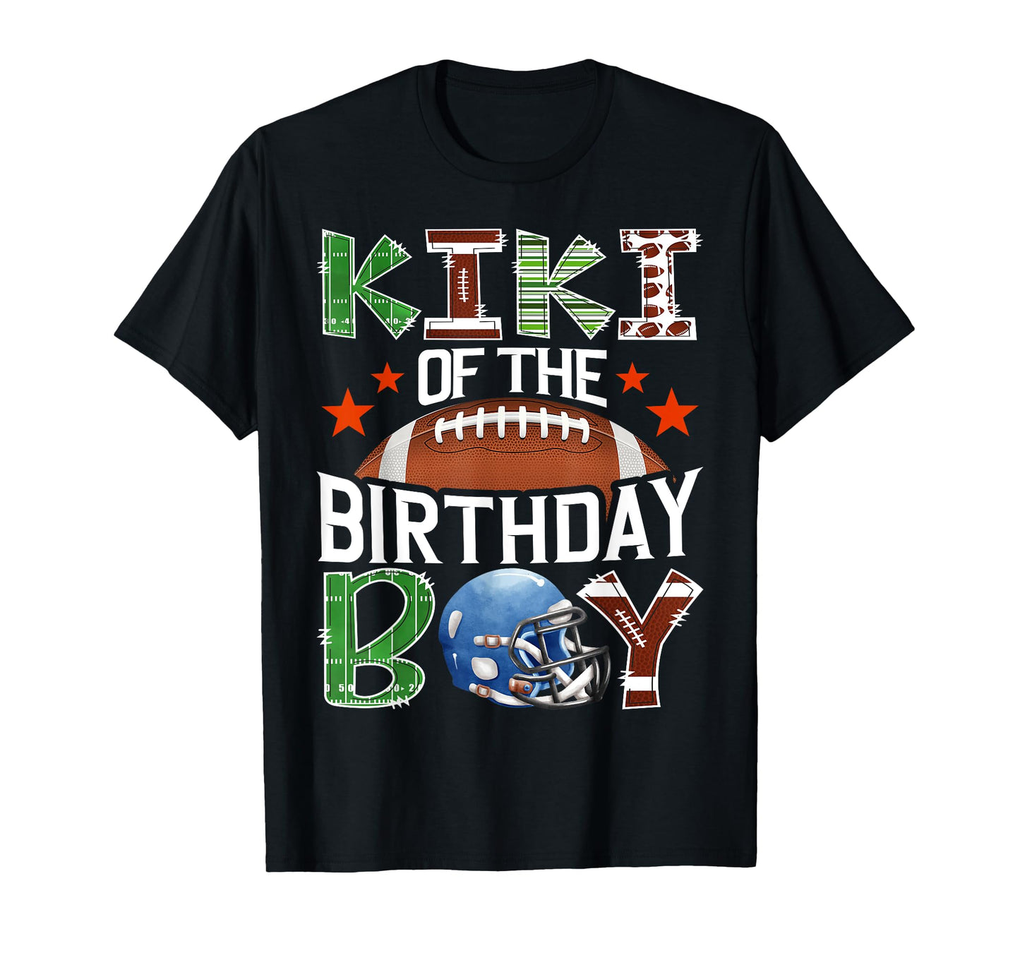 Kiki Of The Birthday Boy Football 1St Year Down Birthday T-Shirt