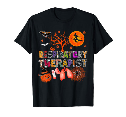 Respiratory Therapist Halloween Zombie Costume Scary Pumpkin T-Shirt