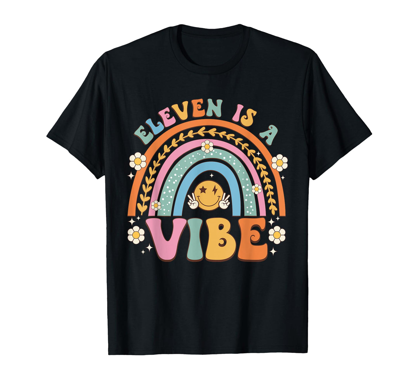 Eleven Is A Vibe 11 Years Old 11th Birthday Groovy Party T-Shirt