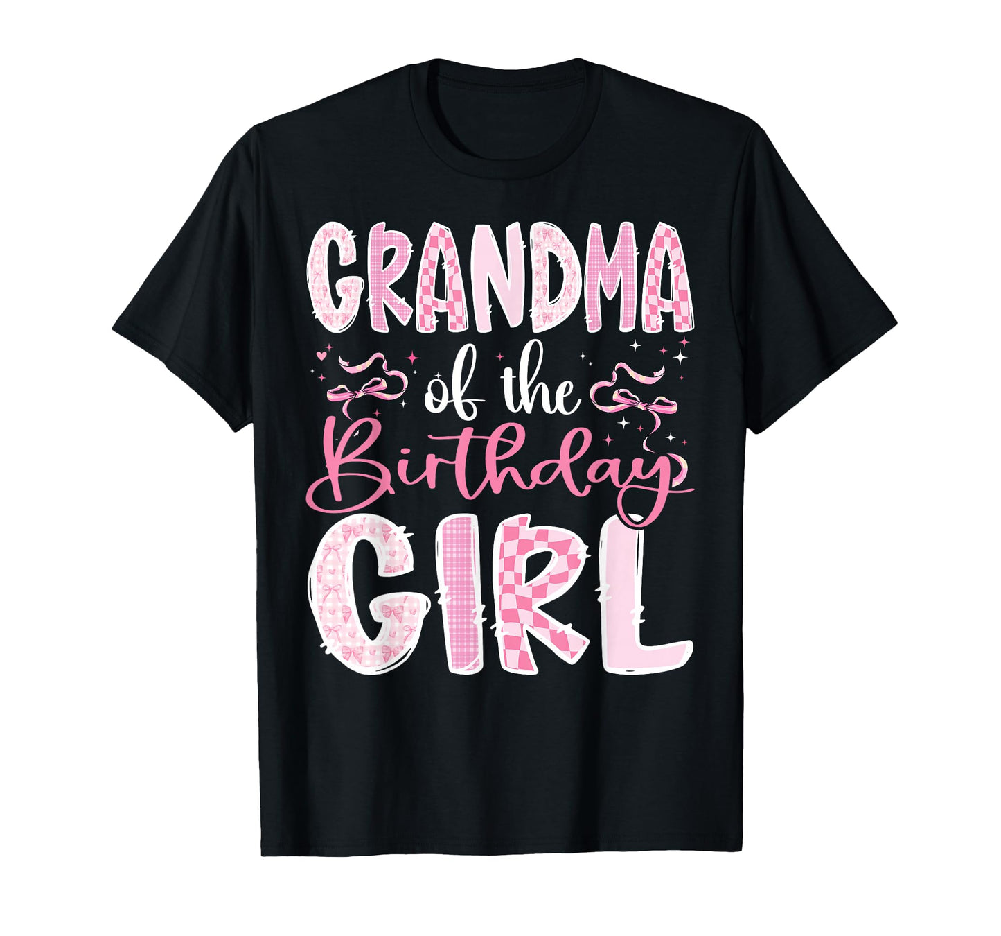 Grandma of The Birthday Girl Pink Coquette Bow Family T-Shirt