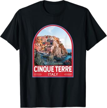Cinque Terre Italy Retro Emblem Vintage T-Shirt