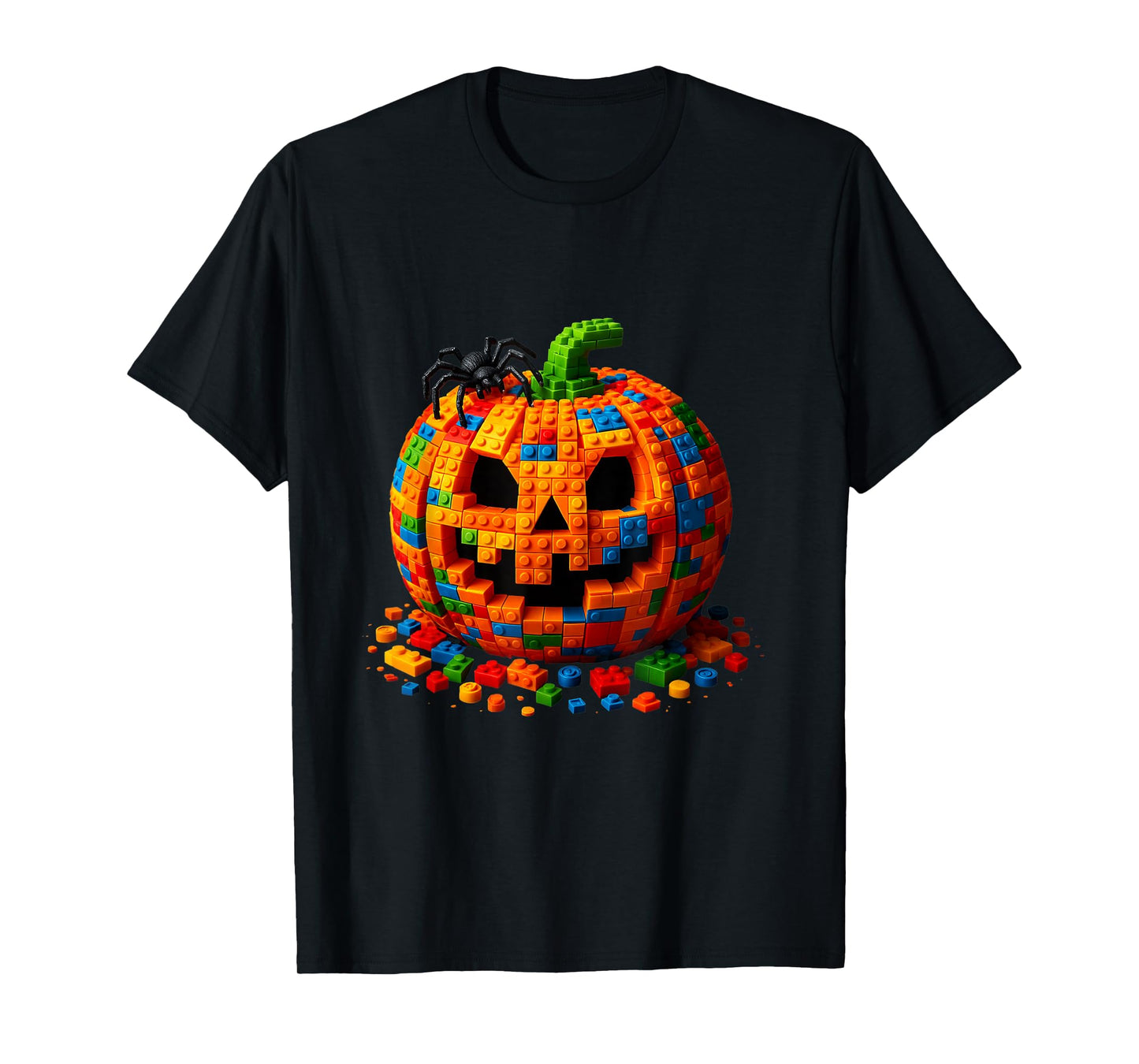 Building Bricks Halloween Pumpkin Master Builder Brick Treat T-Shirt