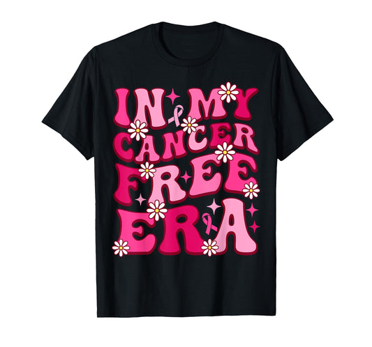 In My Cancer Free Era Groovy Pink Breast Cancer Awareness T-Shirt