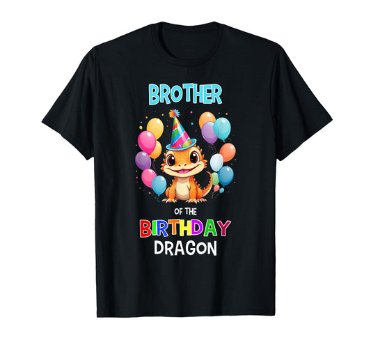 Bearded Dragon Birthday Party Brother of Birthday Dragon T-Shirt