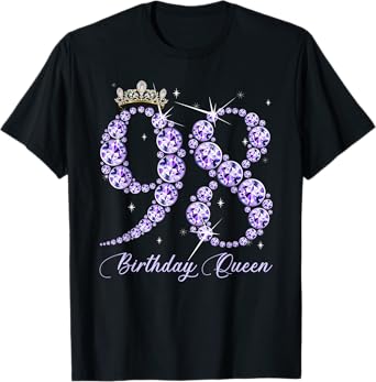 98 Year Old Its My 98th Birthday Queen Diamond Heels Crown T-Shirt